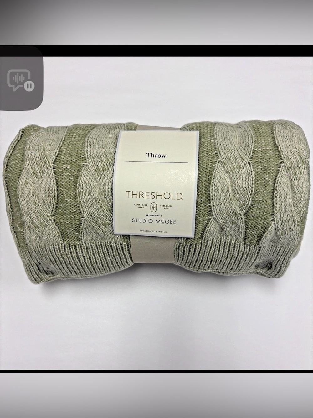 Threshold Studio McGee Cable Knit Throw - Cream